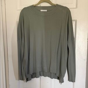 Karlie Sage Green Lightweight Crewneck Sweatshirt